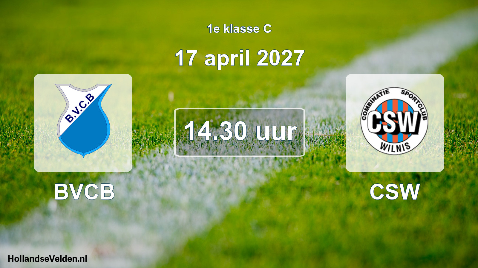 Geplande wedstrijd: BVCB - CSW (17 april 2027)