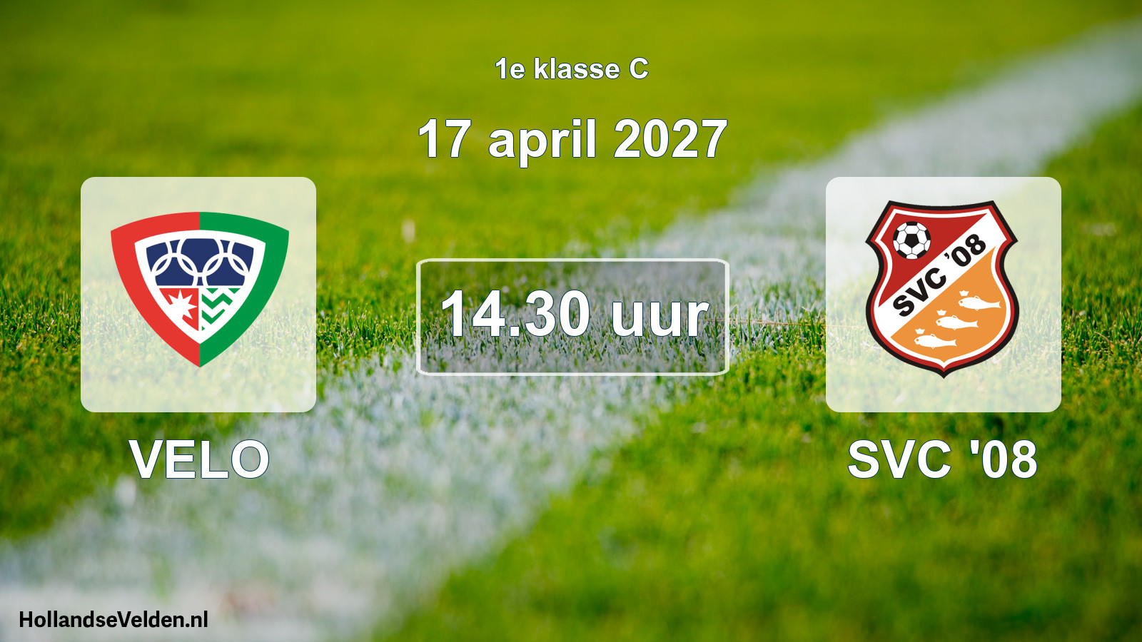 Geplande wedstrijd: VELO - SVC '08 (17 april 2027)