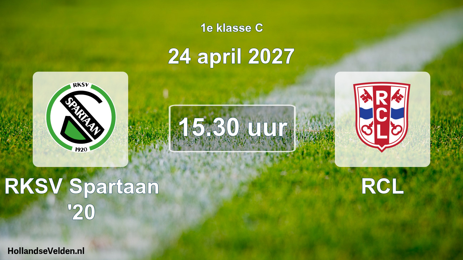 Geplande wedstrijd: RKSV Spartaan '20 - RCL (24 april 2027)