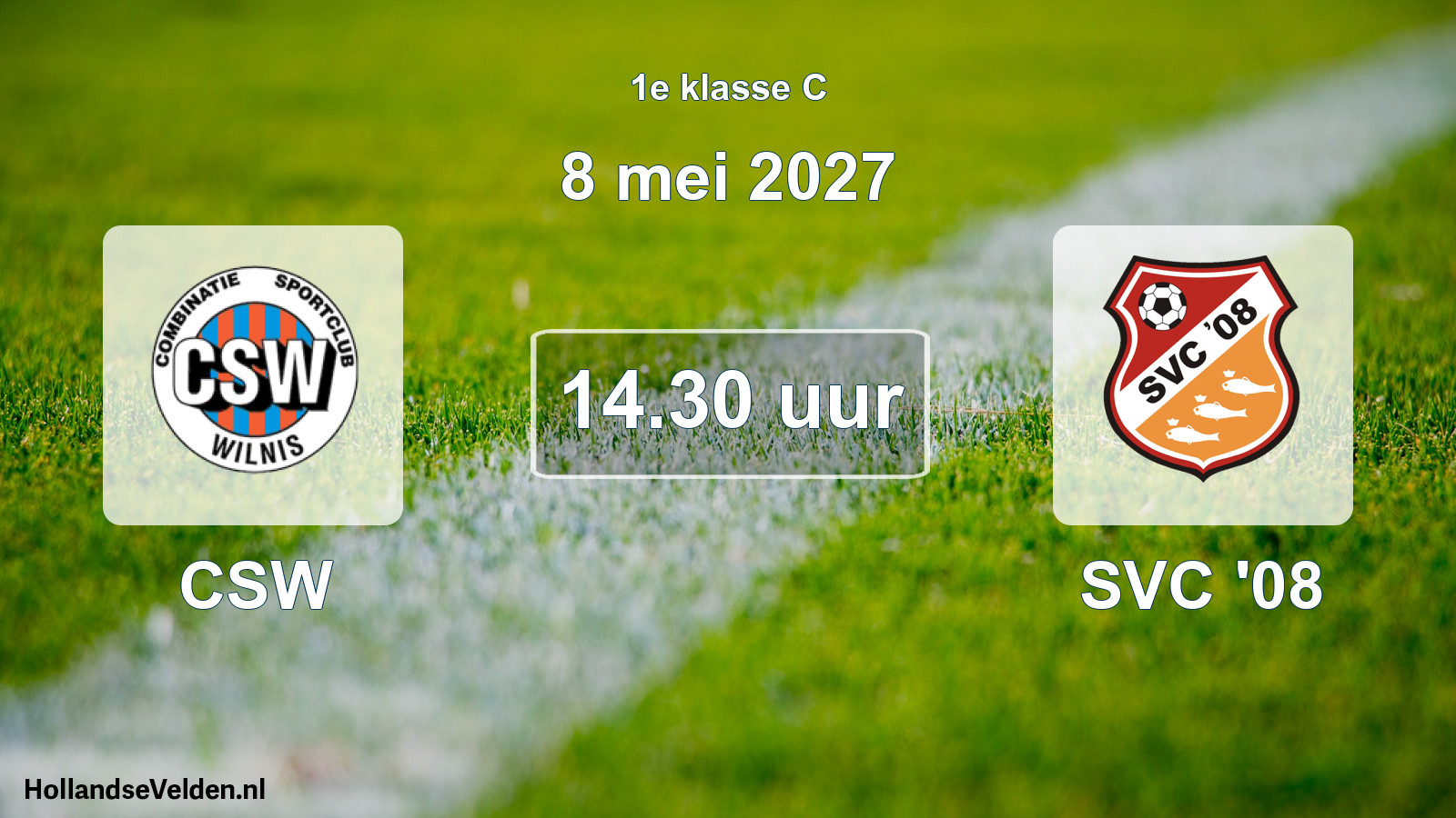 Geplande wedstrijd: CSW - SVC '08 (8 mei 2027)