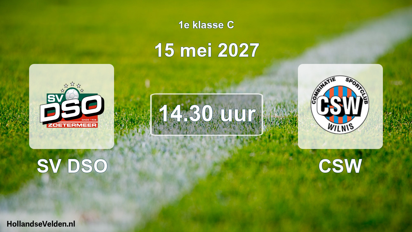 Geplande wedstrijd: SV DSO - CSW (15 mei 2027)