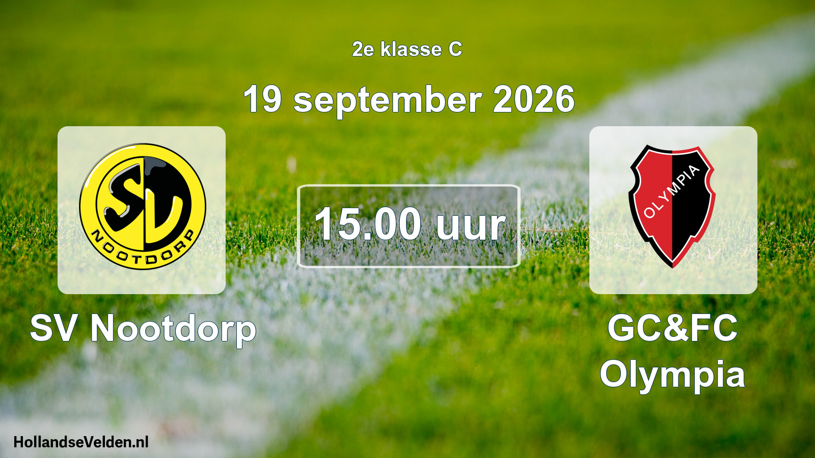 Geplande wedstrijd: SV Nootdorp - GC&FC Olympia (19 september 2026)