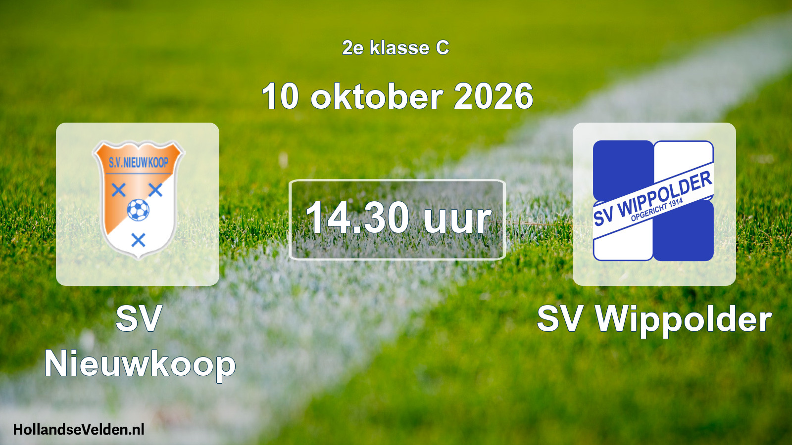 Geplande wedstrijd: SV Nieuwkoop - SV Wippolder (10 oktober 2026)