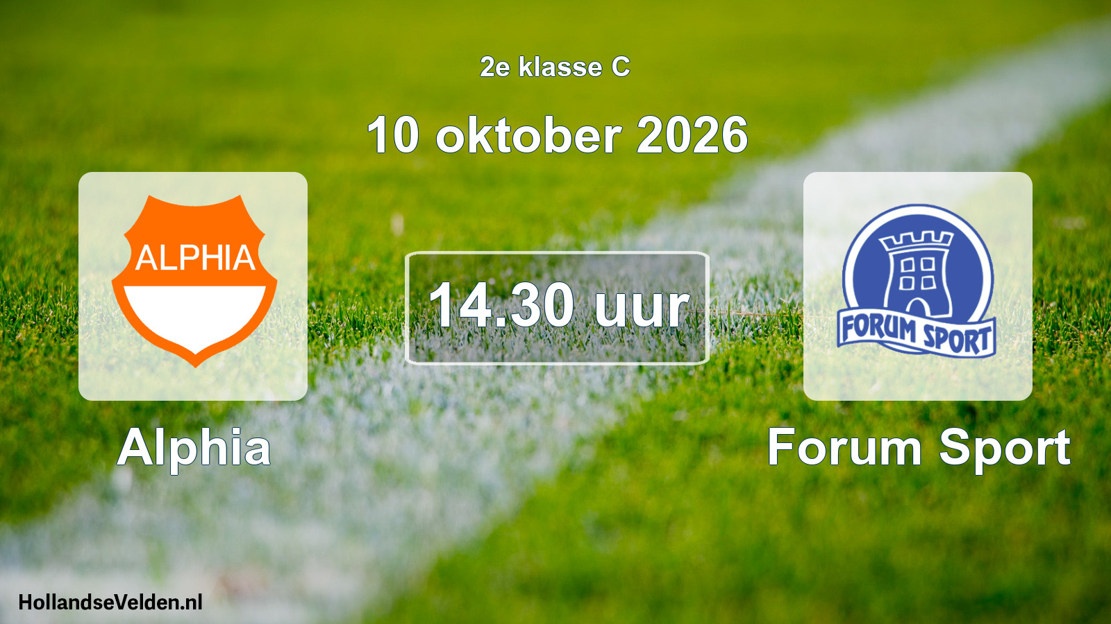 Geplande wedstrijd: Alphia - Forum Sport (10 oktober 2026)