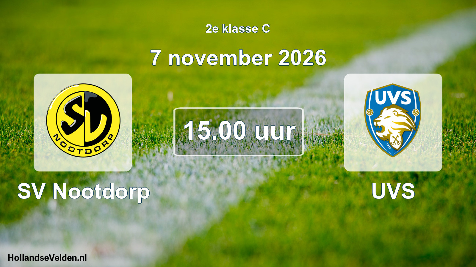 Geplande wedstrijd: SV Nootdorp - UVS (7 november 2026)