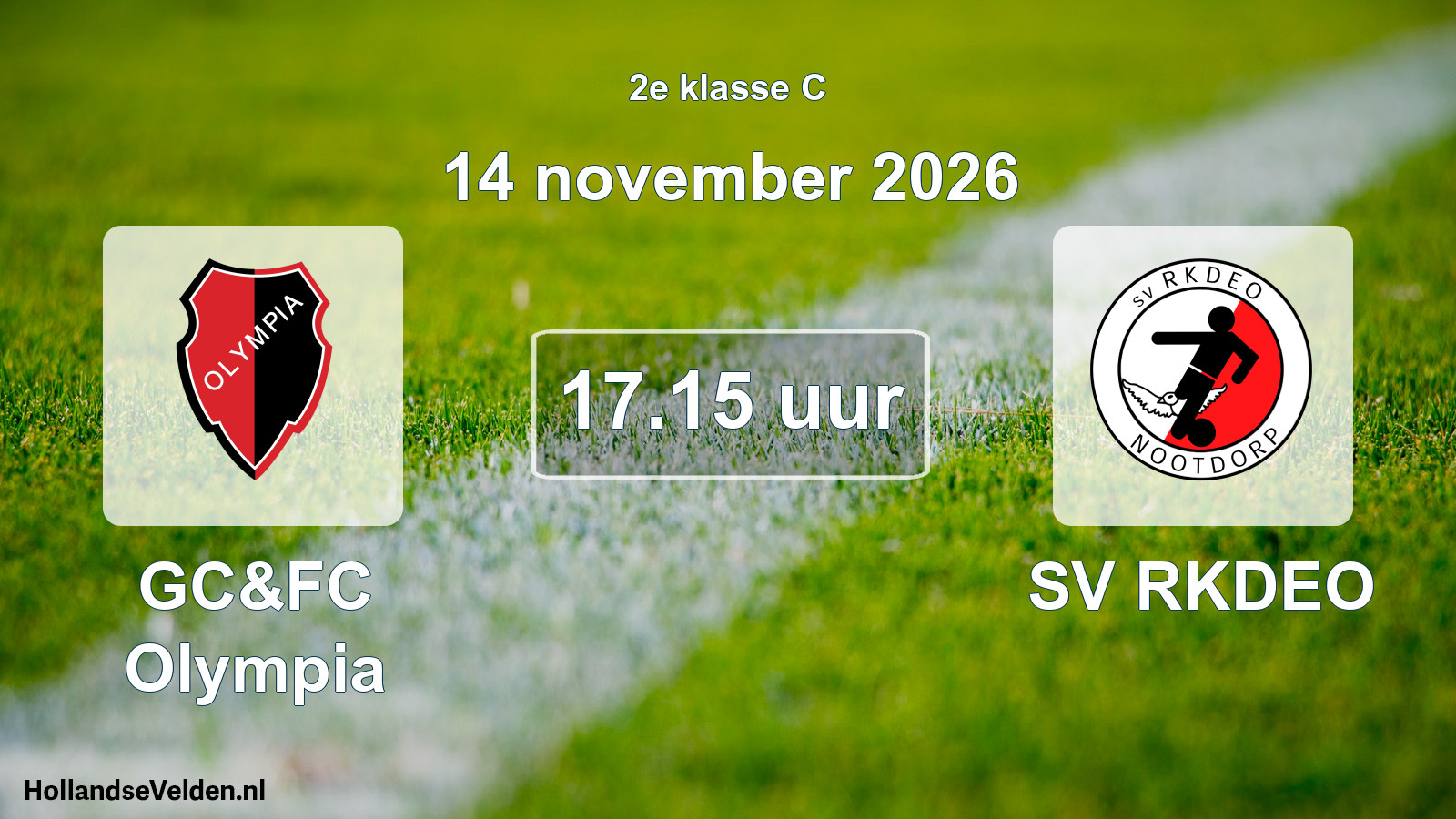Geplande wedstrijd: GC&FC Olympia - SV RKDEO (14 november 2026)
