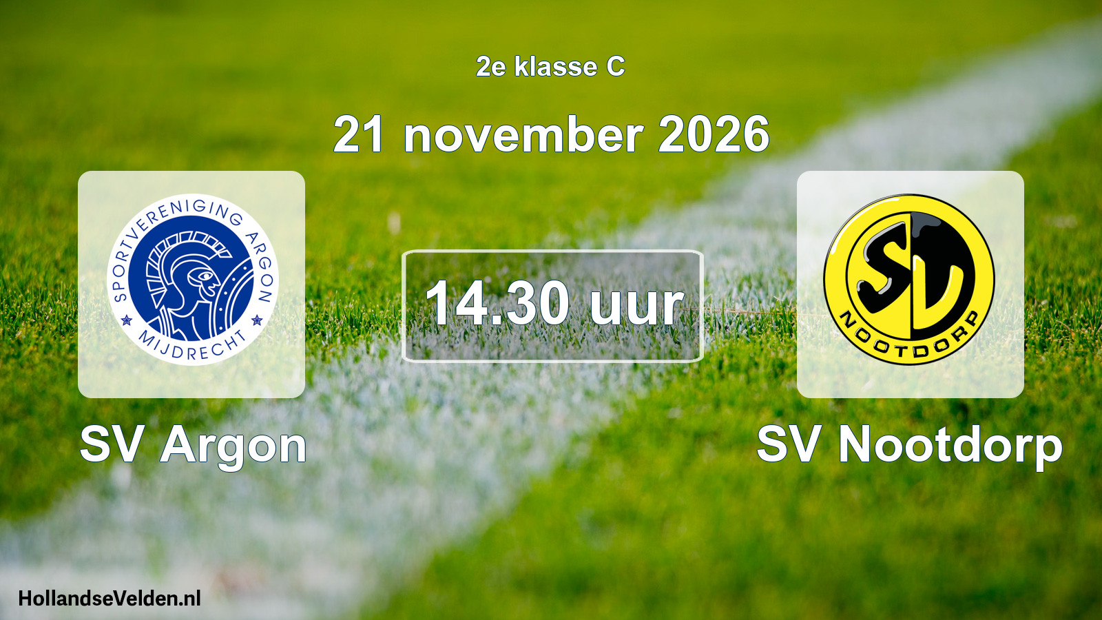 Geplande wedstrijd: SV Argon - SV Nootdorp (21 november 2026)
