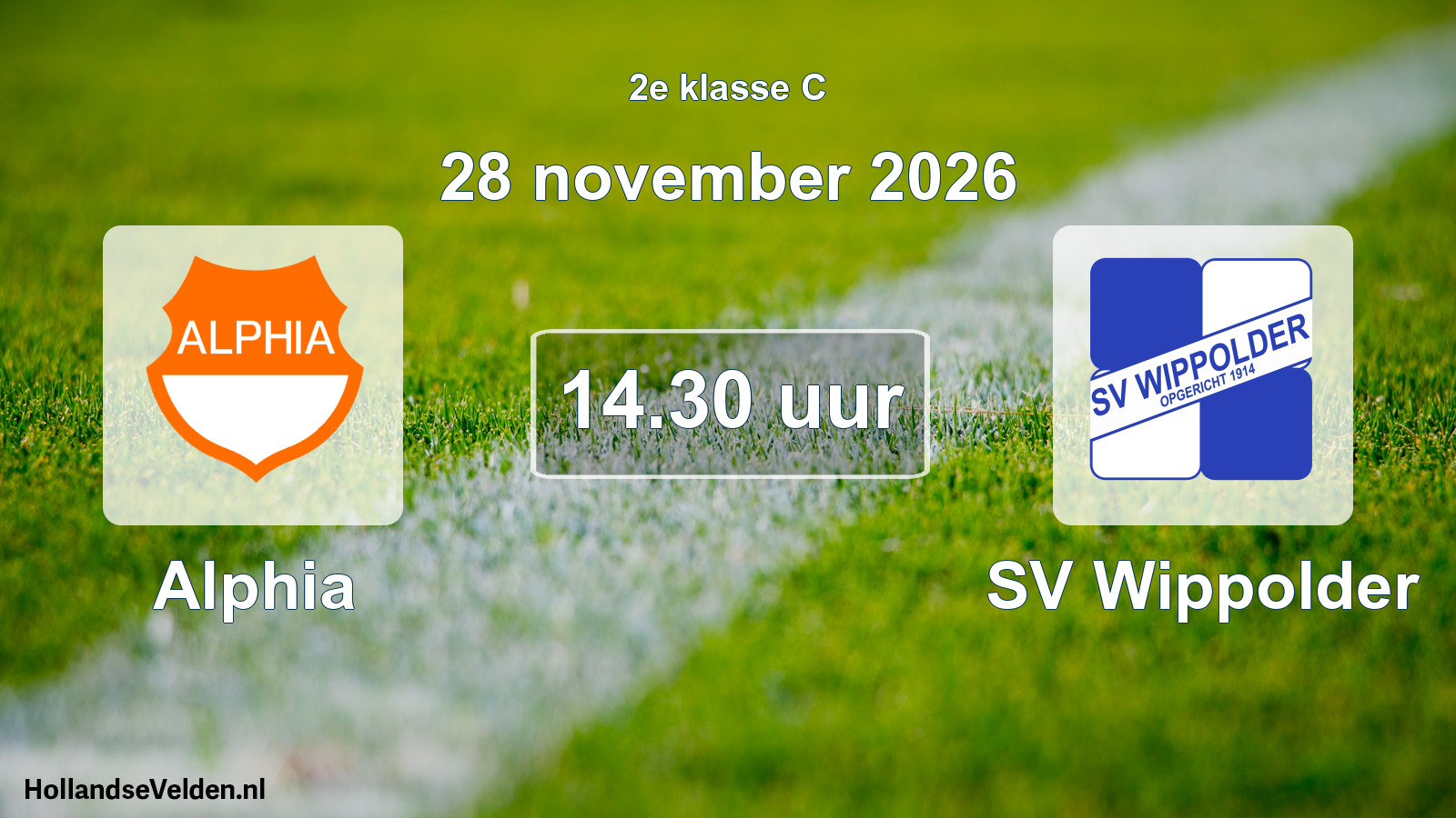 Geplande wedstrijd: Alphia - SV Wippolder (28 november 2026)