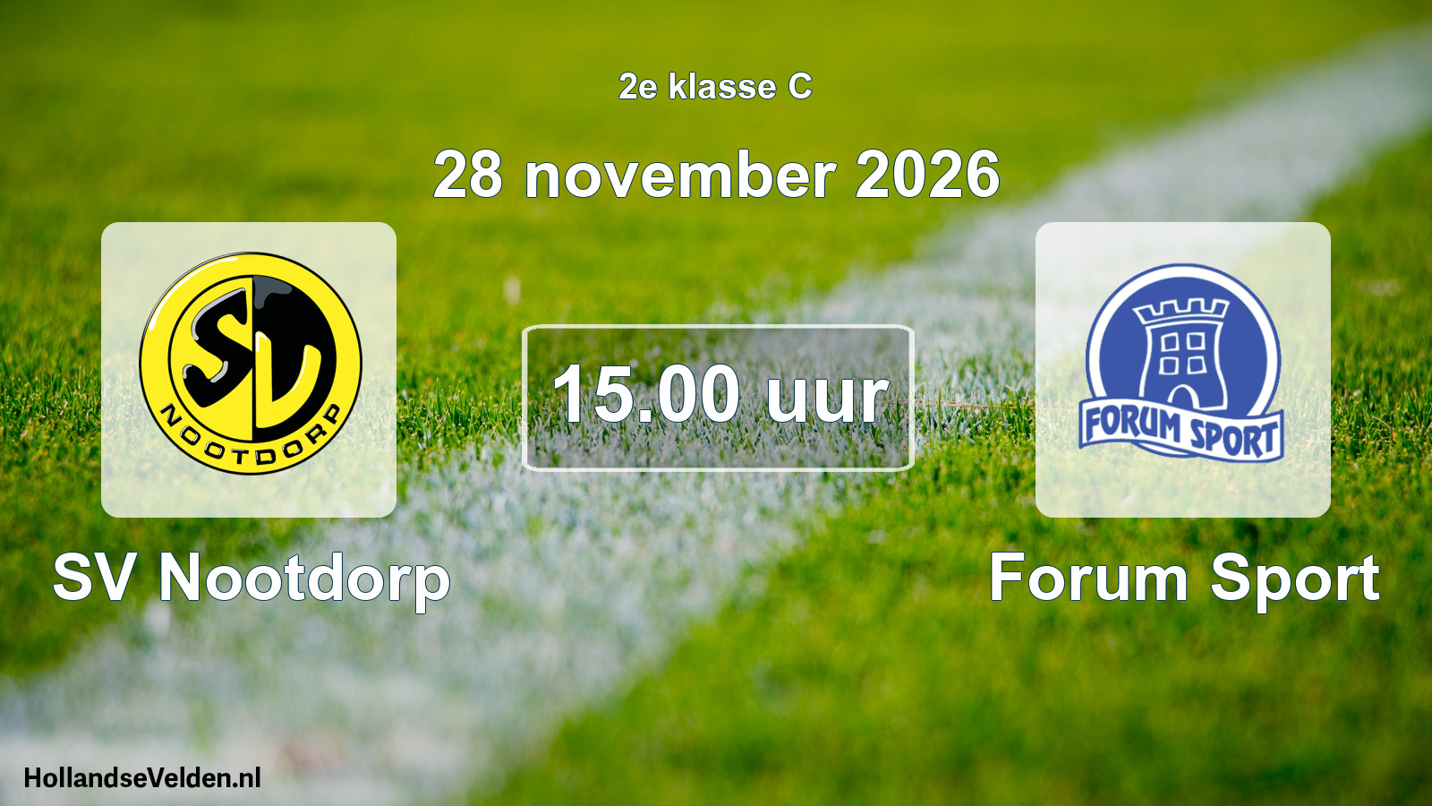 Geplande wedstrijd: SV Nootdorp - Forum Sport (28 november 2026)