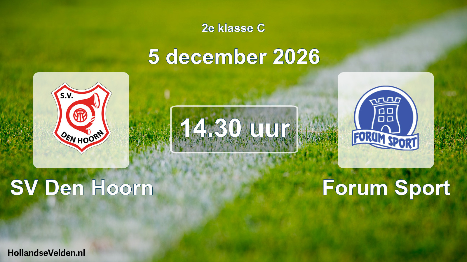 Geplande wedstrijd: SV Den Hoorn - Forum Sport (5 december 2026)