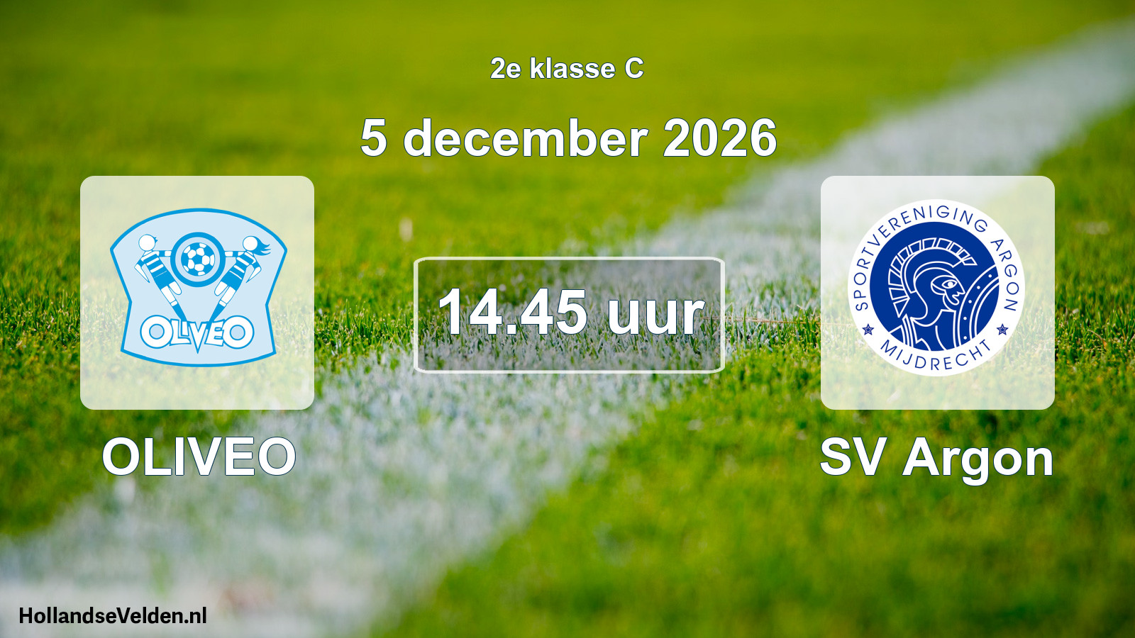 Geplande wedstrijd: OLIVEO - SV Argon (5 december 2026)