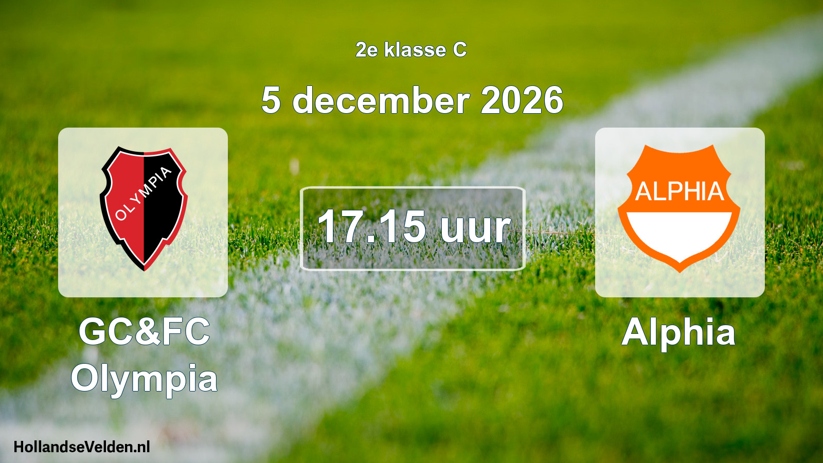 Geplande wedstrijd: GC&FC Olympia - Alphia (5 december 2026)