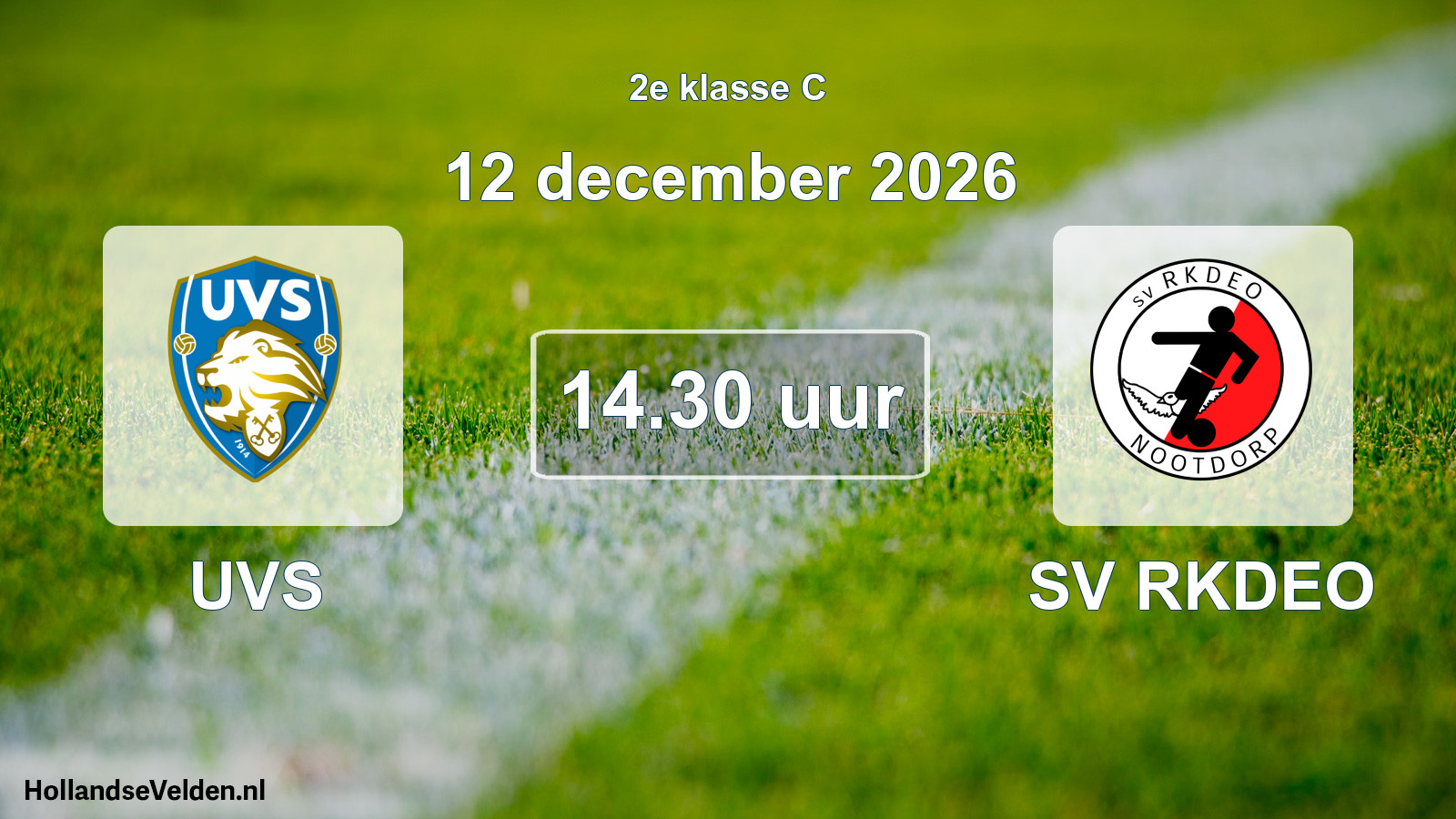 Geplande wedstrijd: UVS - SV RKDEO (12 december 2026)