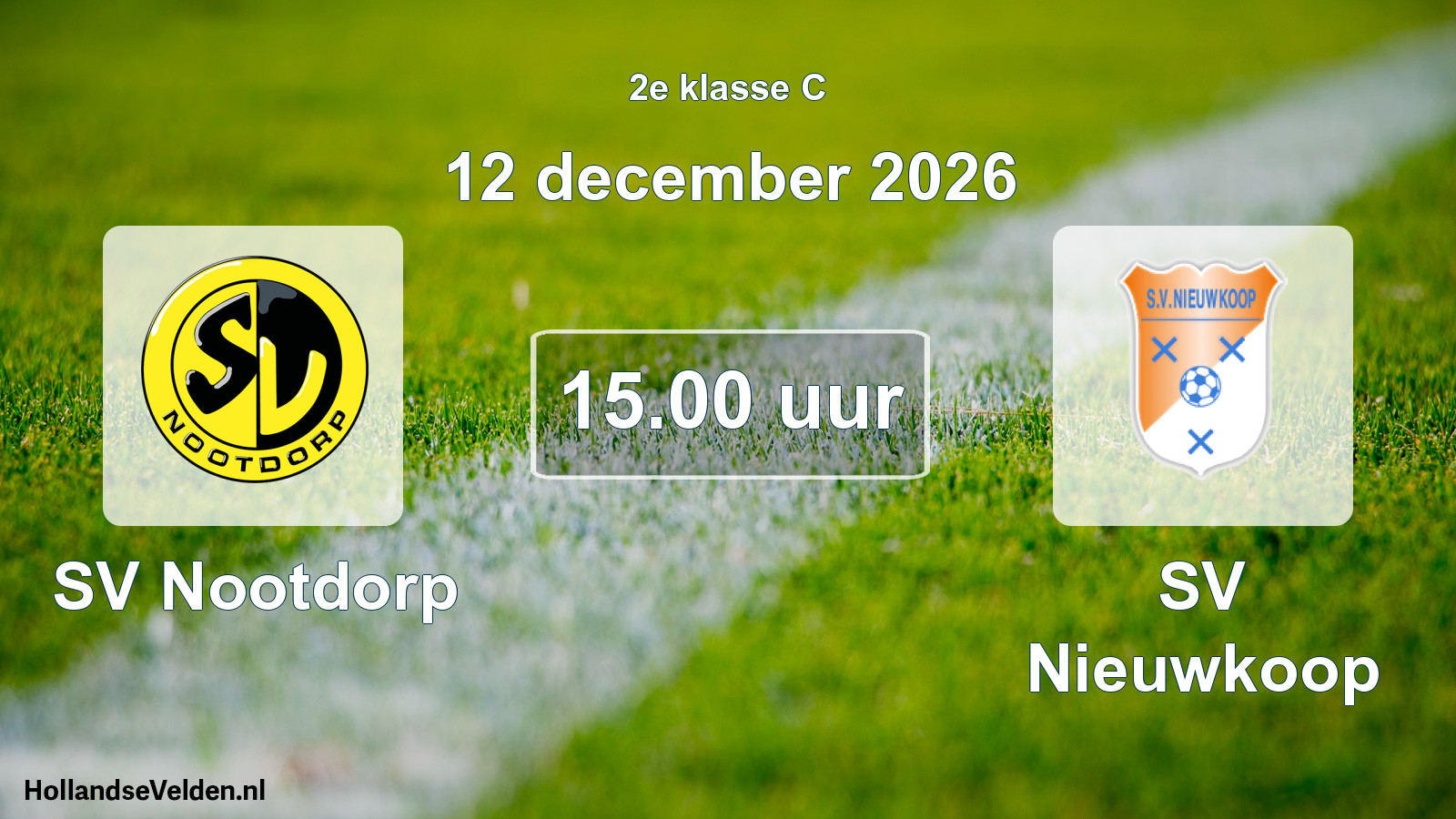 Geplande wedstrijd: SV Nootdorp - SV Nieuwkoop (12 december 2026)