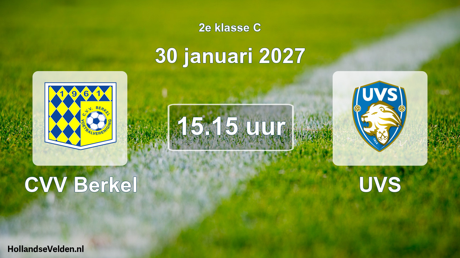 Geplande wedstrijd: CVV Berkel - UVS (30 januari 2027)
