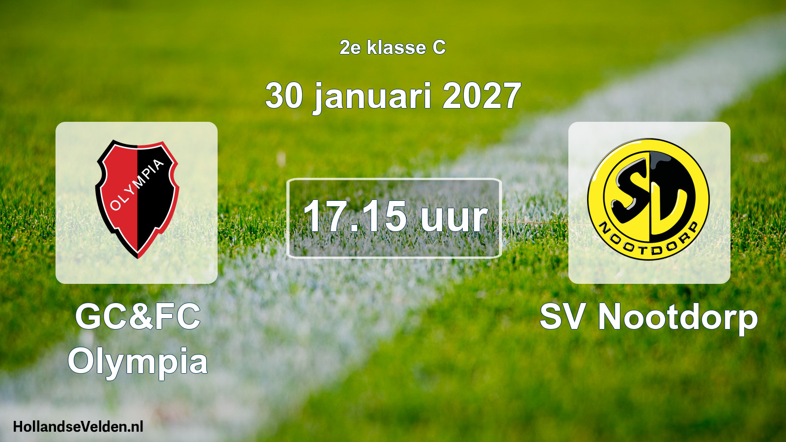 Geplande wedstrijd: GC&FC Olympia - SV Nootdorp (30 januari 2027)