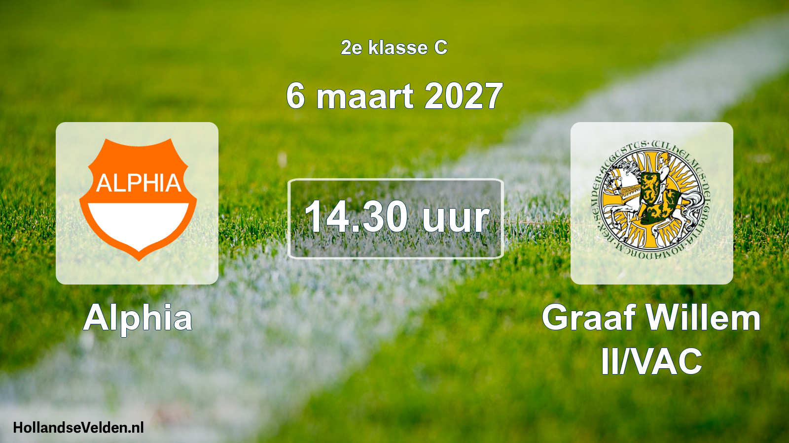 Geplande wedstrijd: Alphia - Graaf Willem II/VAC (6 maart 2027)
