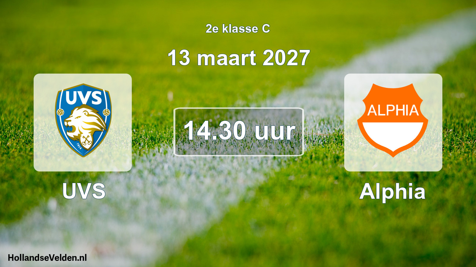 Geplande wedstrijd: UVS - Alphia (13 maart 2027)