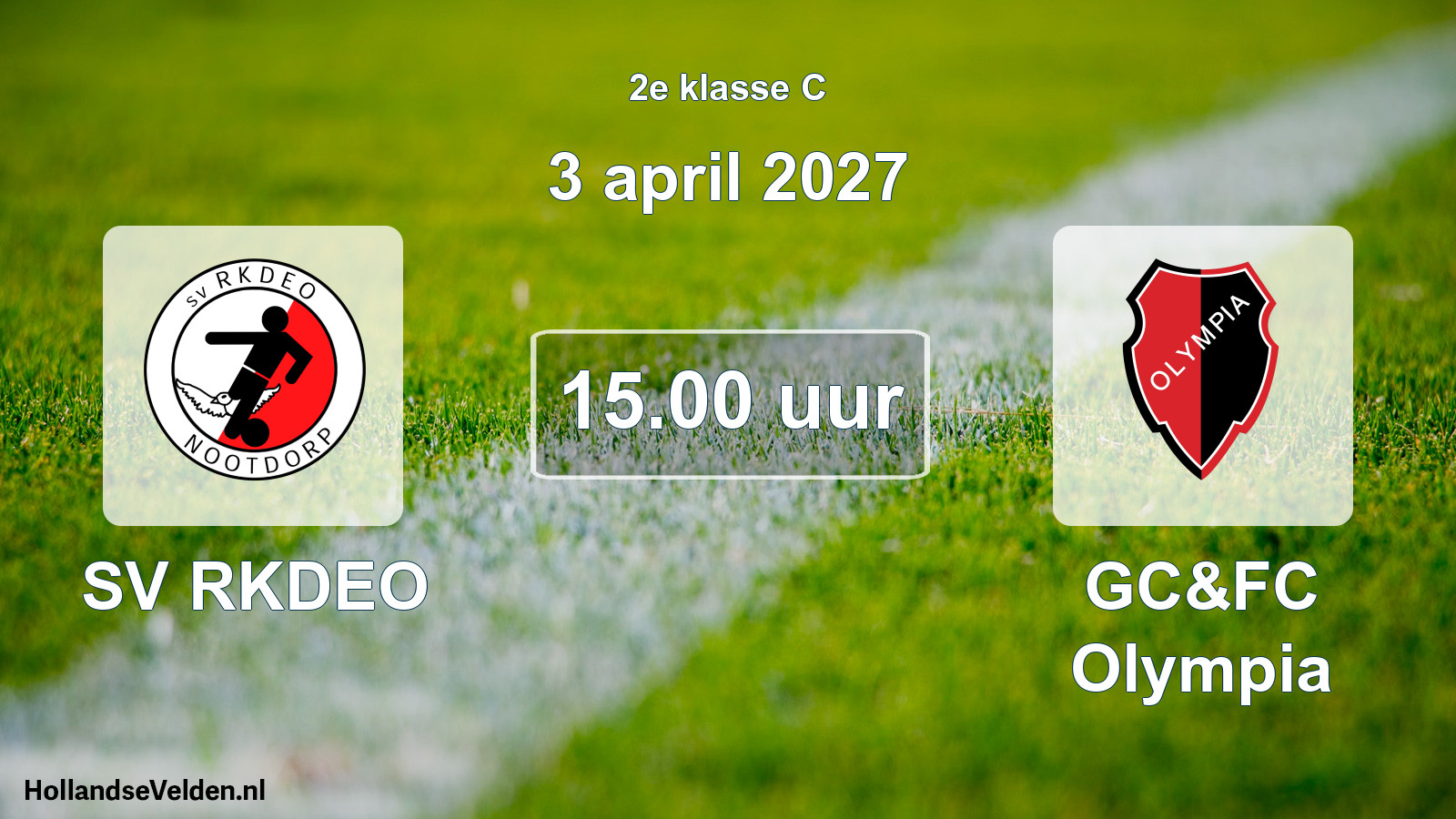Geplande wedstrijd: SV RKDEO - GC&FC Olympia (3 april 2027)