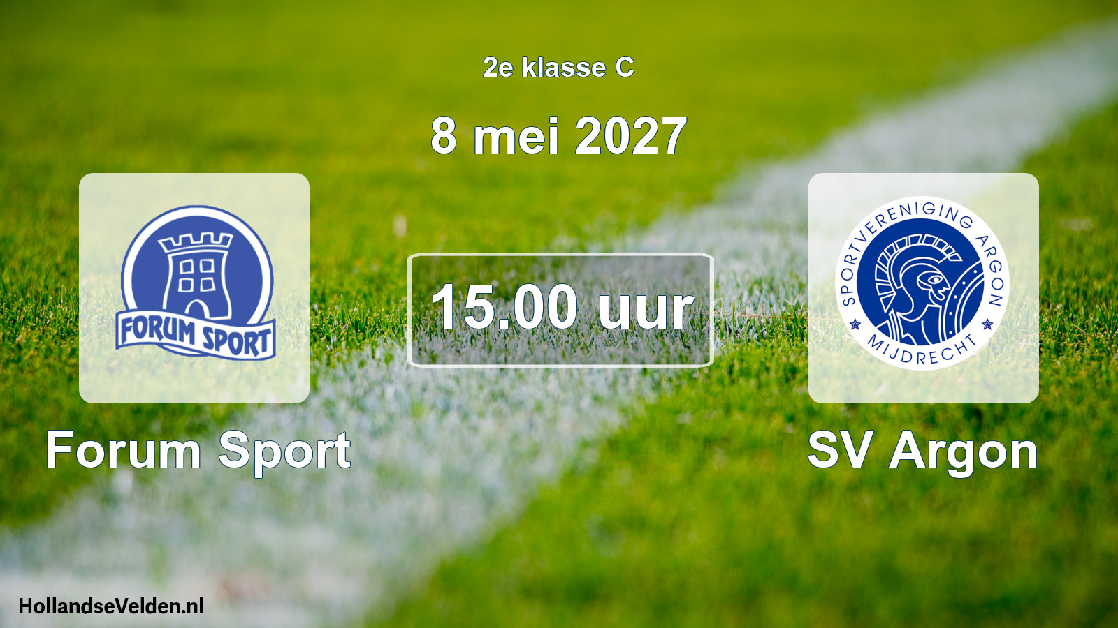 Geplande wedstrijd: Forum Sport - SV Argon (8 mei 2027)