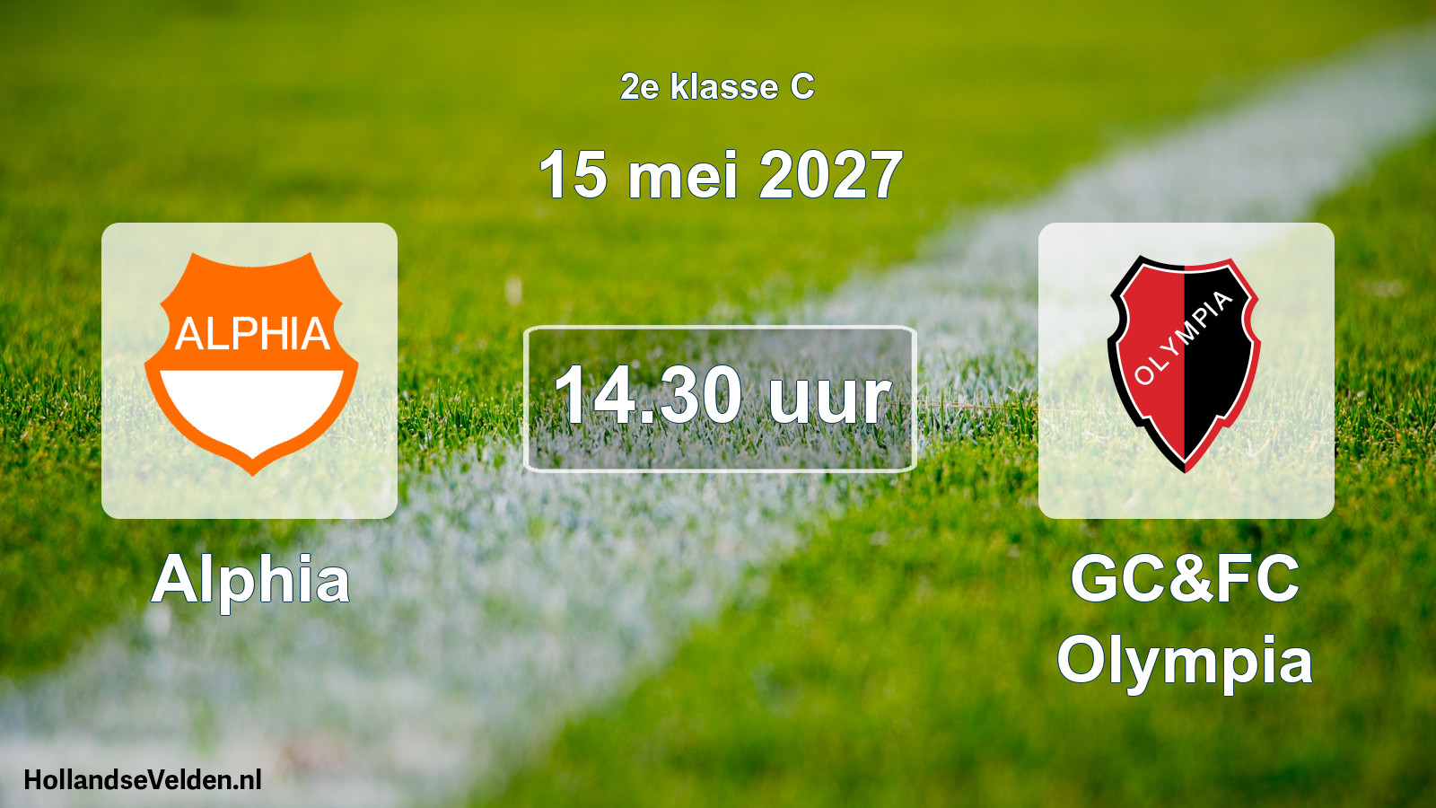 Geplande wedstrijd: Alphia - GC&FC Olympia (15 mei 2027)