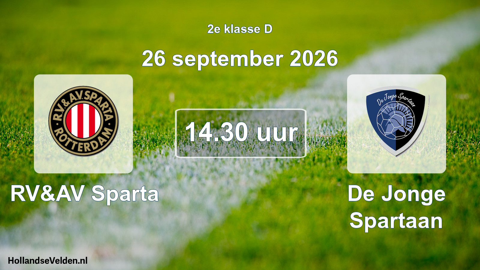 Geplande wedstrijd: RV&AV Sparta - De Jonge Spartaan (26 september 2026)