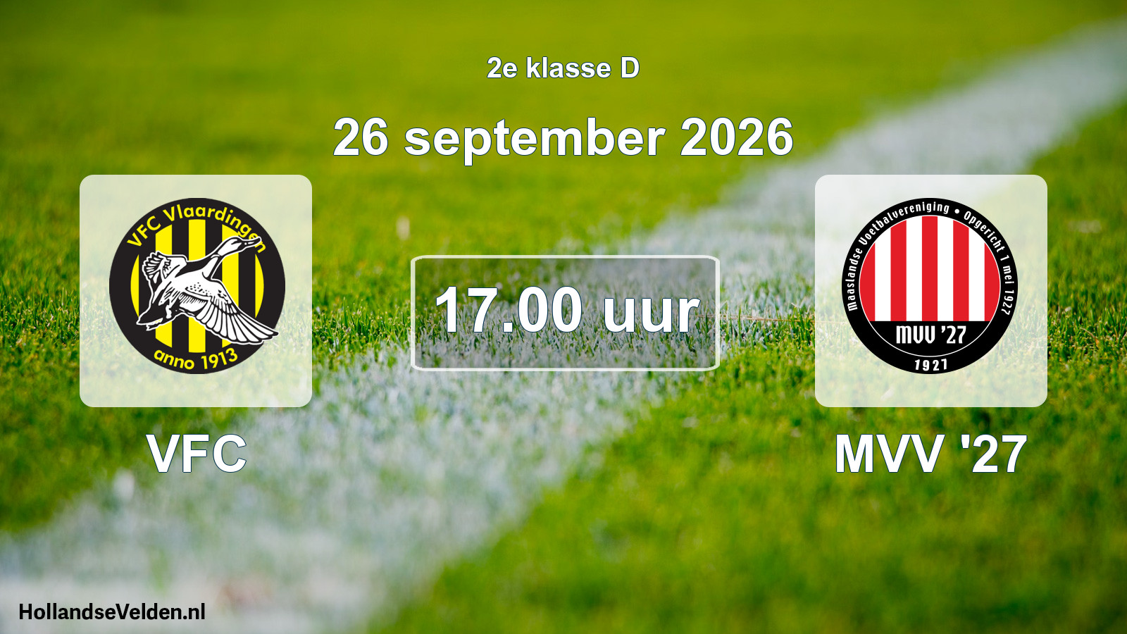 Geplande wedstrijd: VFC - MVV '27 (26 september 2026)