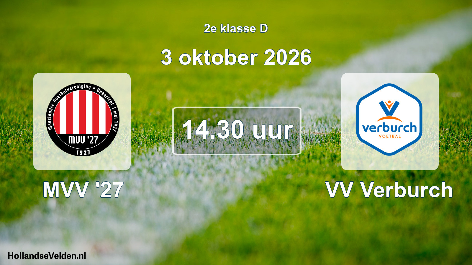Geplande wedstrijd: MVV '27 - VV Verburch (3 oktober 2026)
