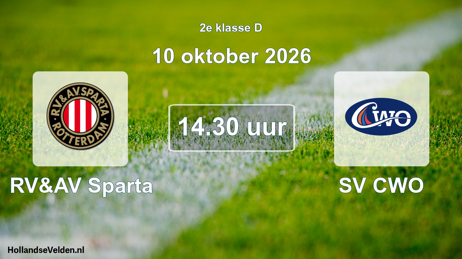 Geplande wedstrijd: RV&AV Sparta - SV CWO (10 oktober 2026)