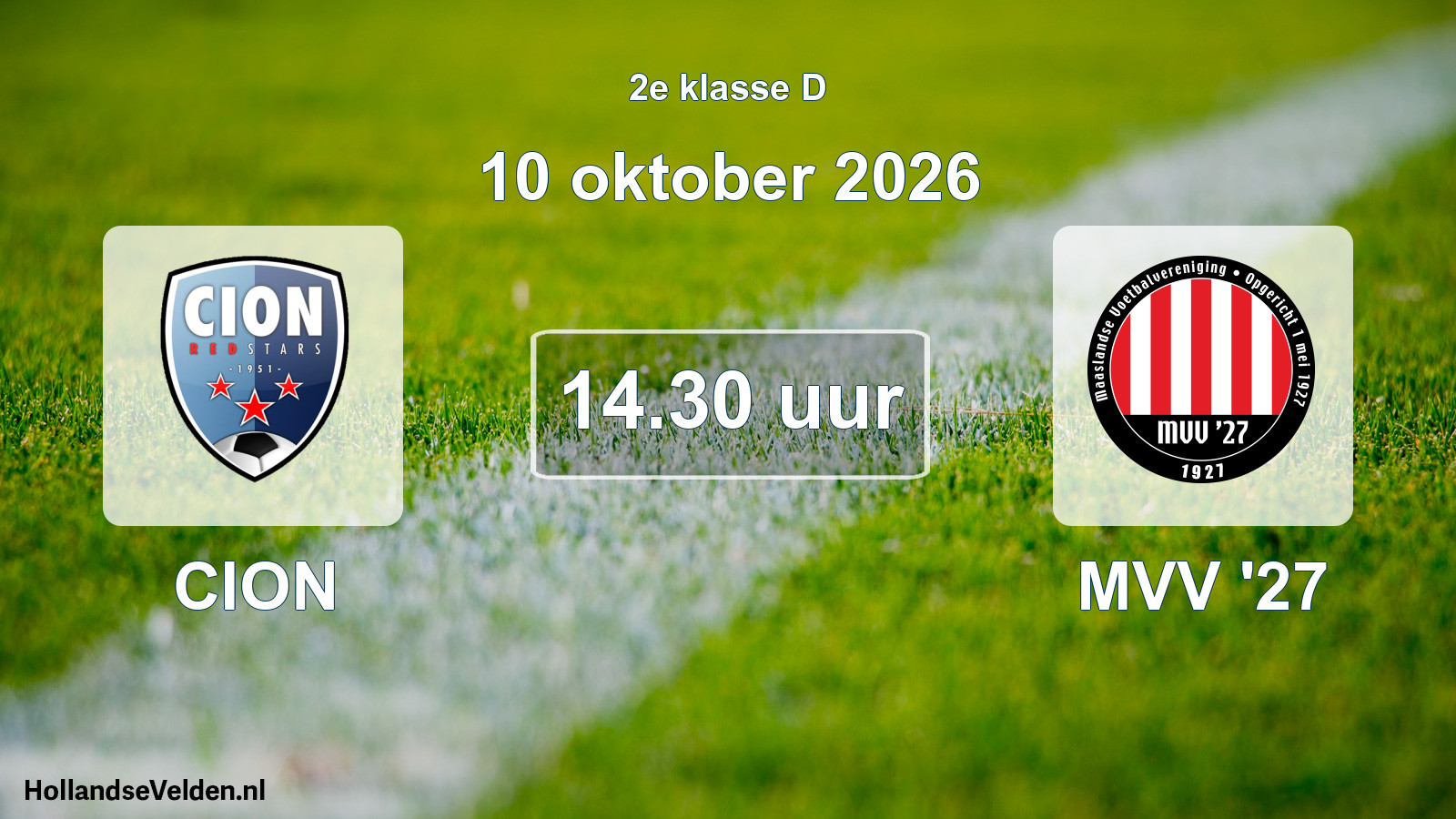 Geplande wedstrijd: CION - MVV '27 (10 oktober 2026)