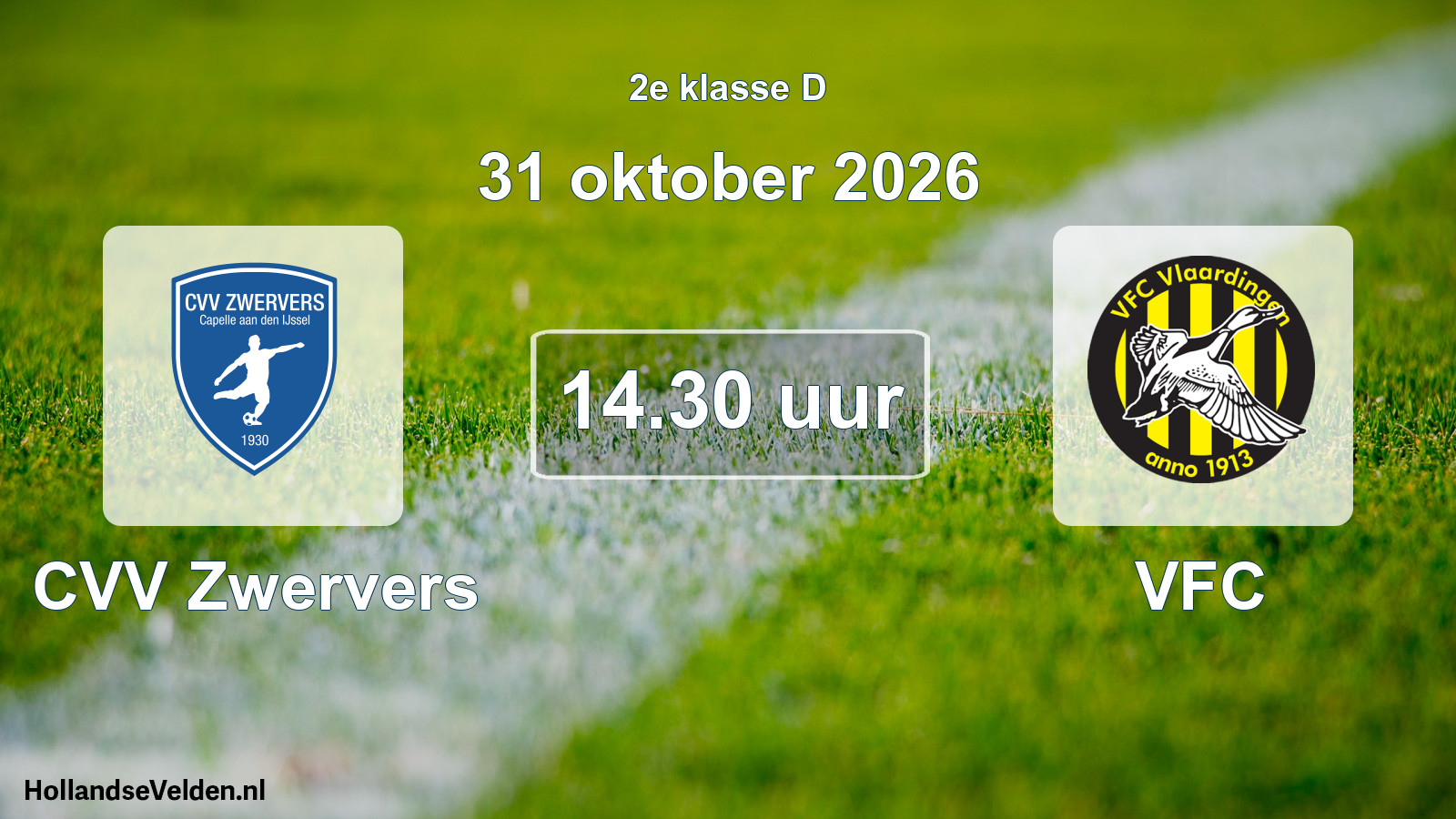 Geplande wedstrijd: CVV Zwervers - VFC (31 oktober 2026)