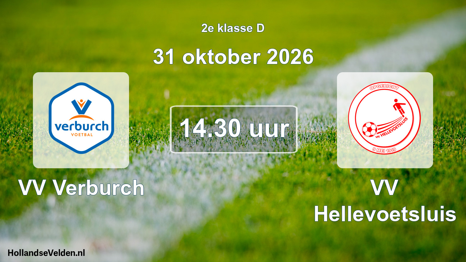 Geplande wedstrijd: VV Verburch - VV Hellevoetsluis (31 oktober 2026)
