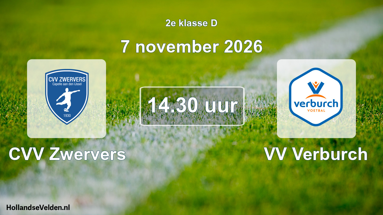 Geplande wedstrijd: CVV Zwervers - VV Verburch (7 november 2026)