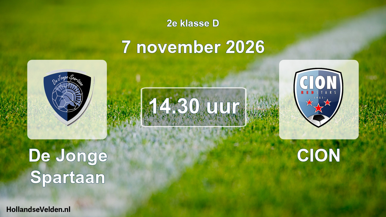 Geplande wedstrijd: De Jonge Spartaan - CION (7 november 2026)