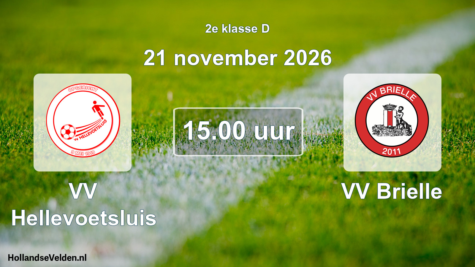 Geplande wedstrijd: VV Hellevoetsluis - VV Brielle (21 november 2026)