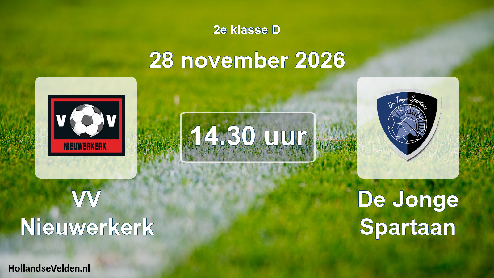 Geplande wedstrijd: VV Nieuwerkerk - De Jonge Spartaan (28 november 2026)