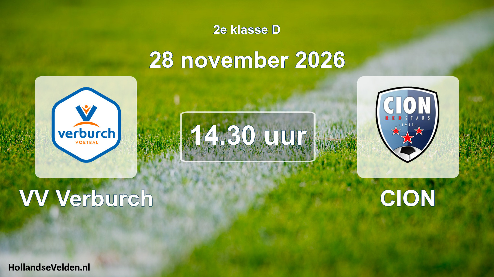 Geplande wedstrijd: VV Verburch - CION (28 november 2026)