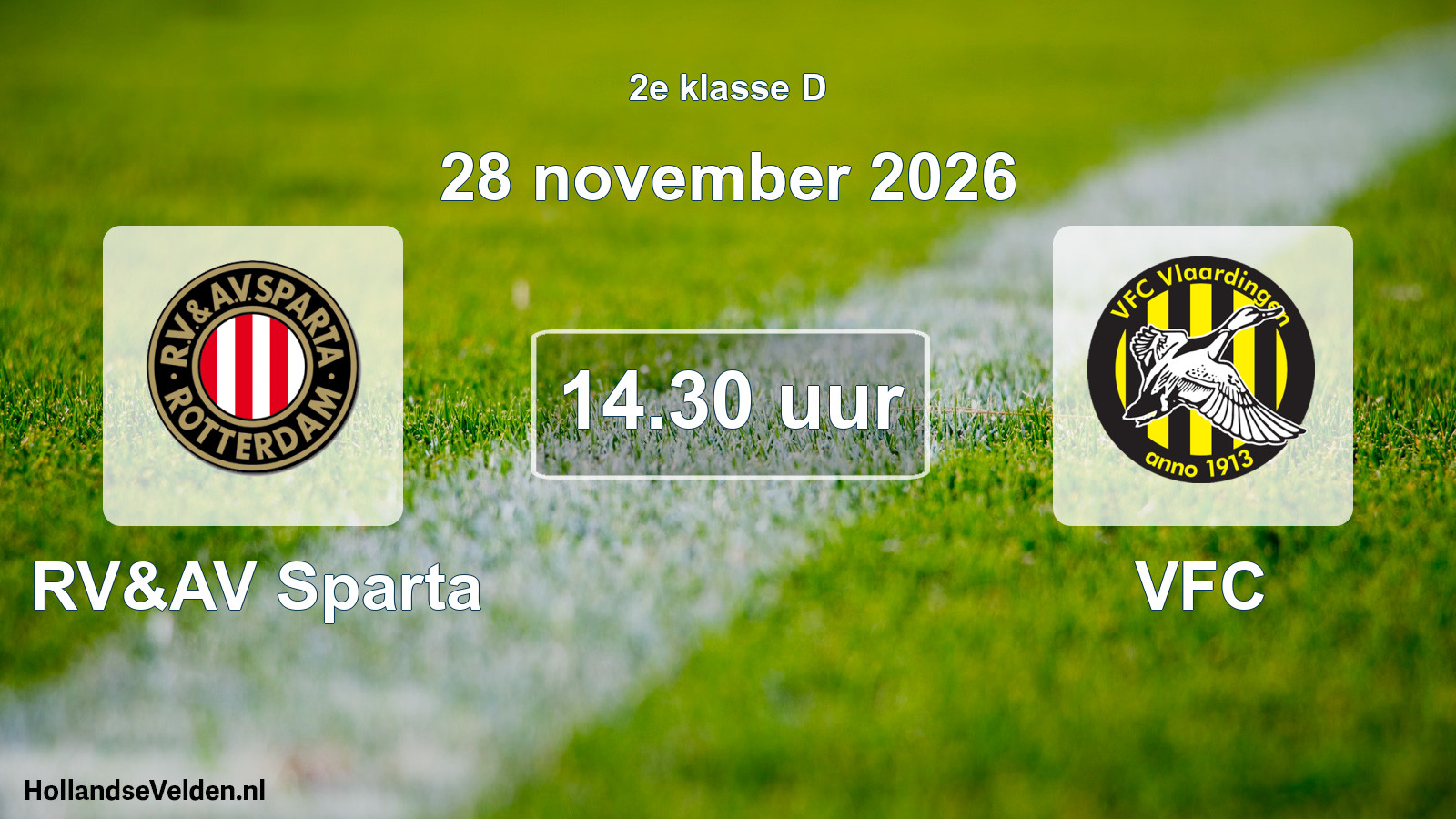 Geplande wedstrijd: RV&AV Sparta - VFC (28 november 2026)