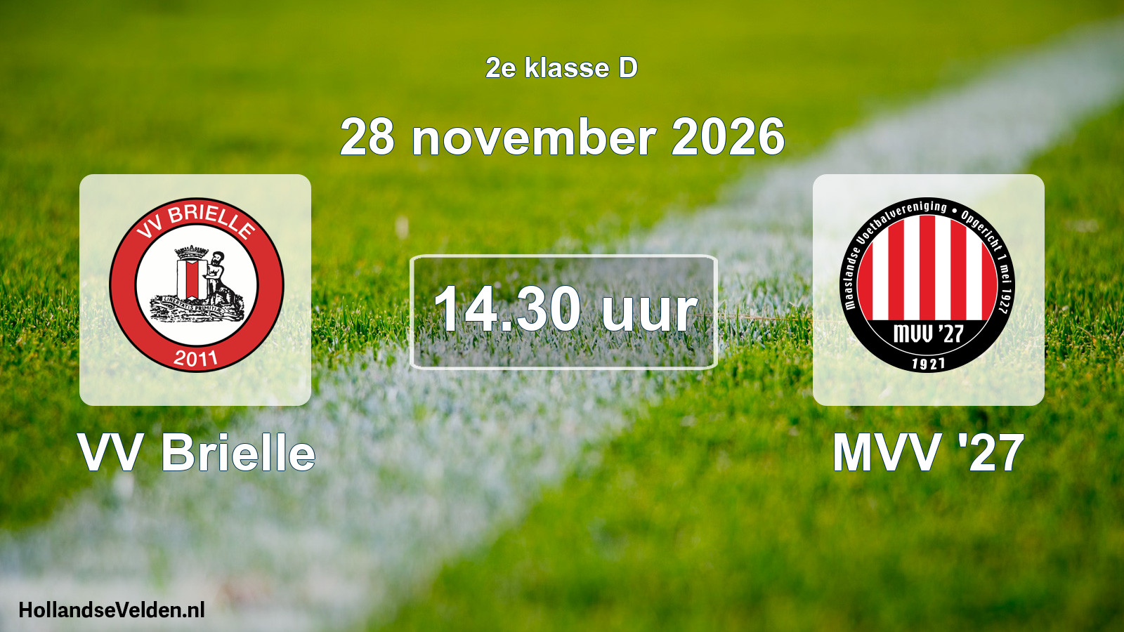 Geplande wedstrijd: VV Brielle - MVV '27 (28 november 2026)