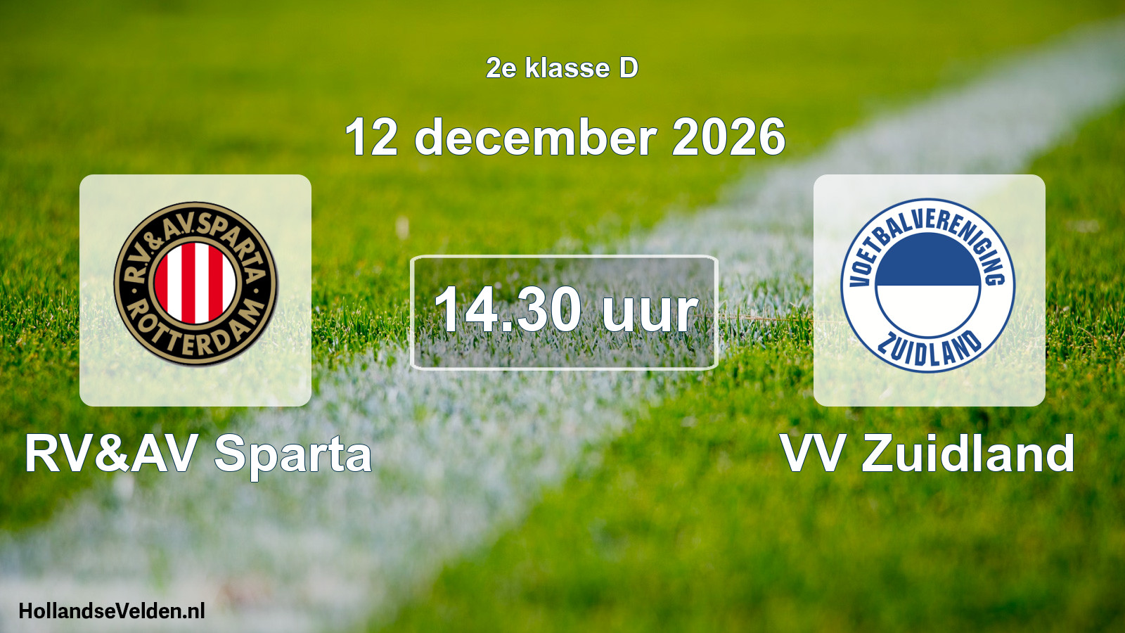 Geplande wedstrijd: RV&AV Sparta - VV Zuidland (12 december 2026)