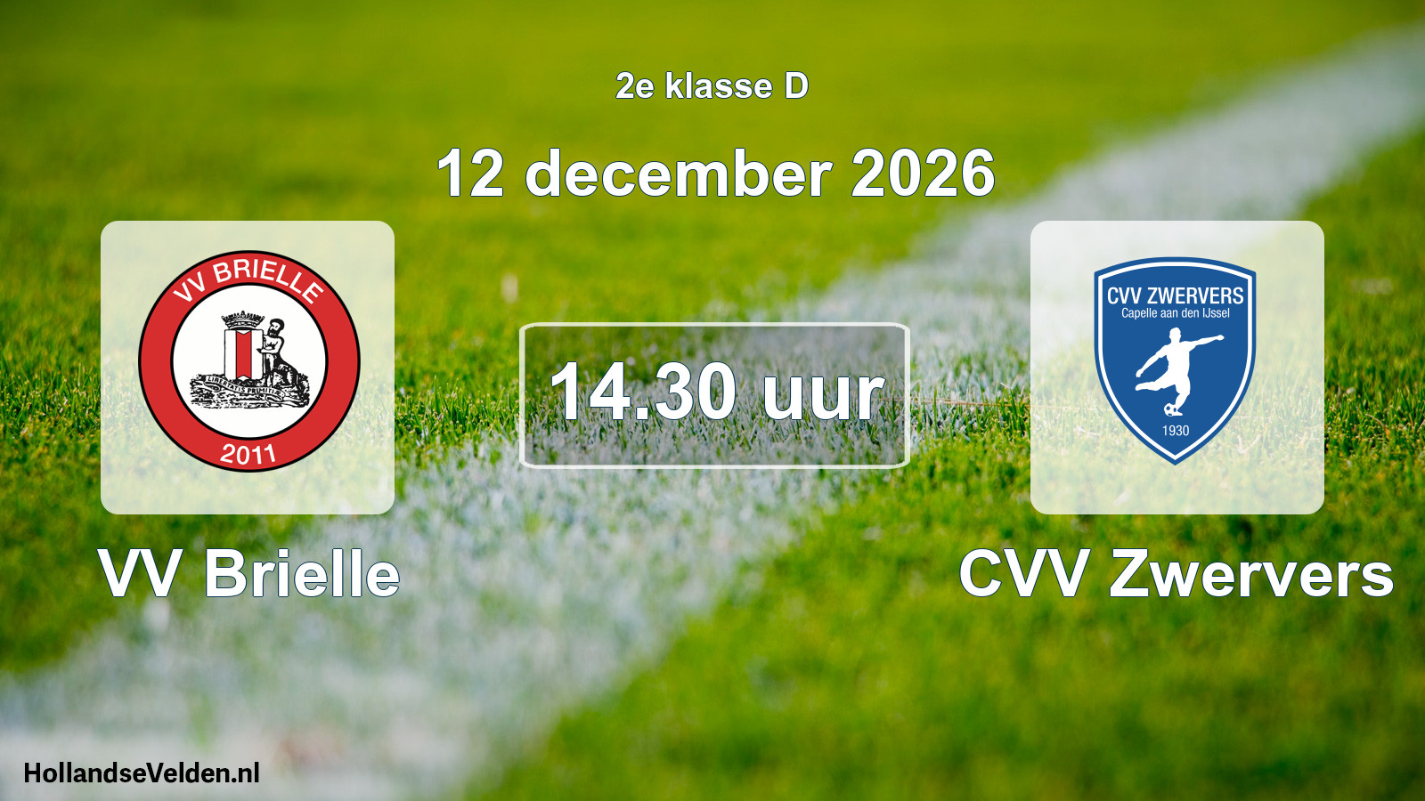 Geplande wedstrijd: VV Brielle - CVV Zwervers (12 december 2026)