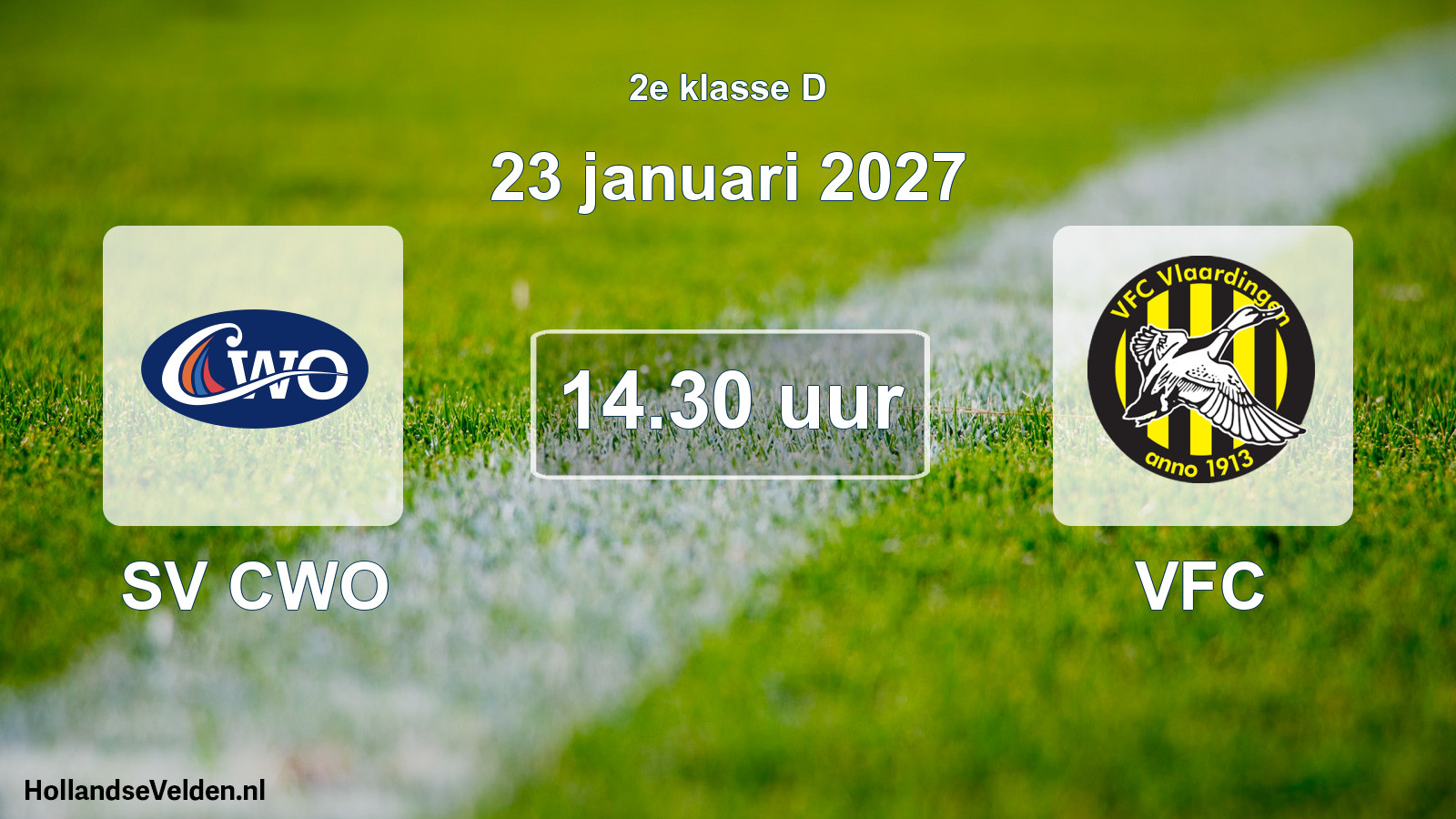 Geplande wedstrijd: SV CWO - VFC (23 januari 2027)