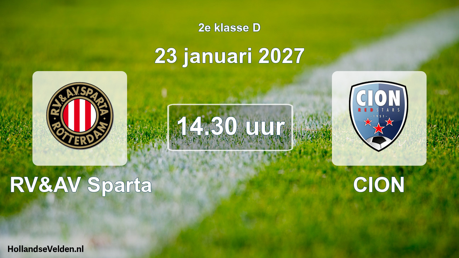 Geplande wedstrijd: RV&AV Sparta - CION (23 januari 2027)