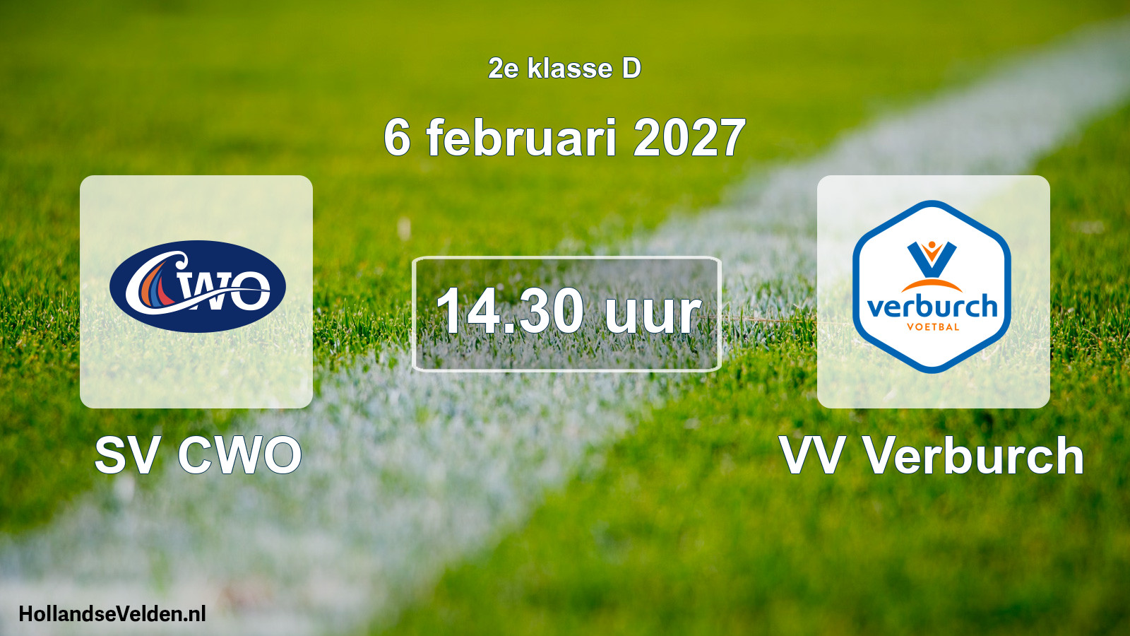 Geplande wedstrijd: SV CWO - VV Verburch (6 februari 2027)