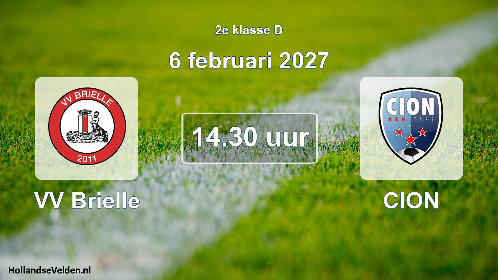 Geplande wedstrijd: VV Brielle - CION (6 februari 2027)