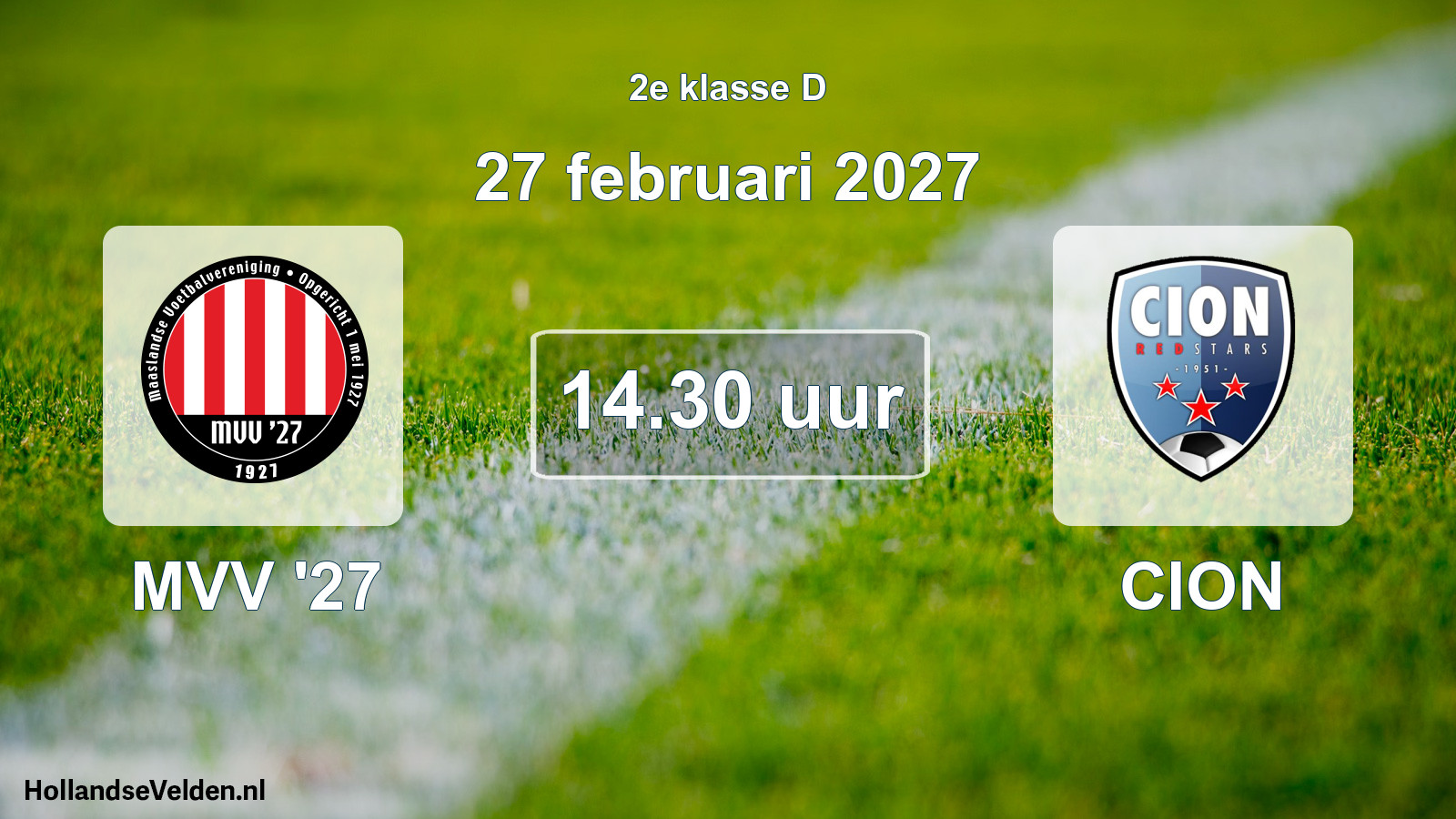 Geplande wedstrijd: MVV '27 - CION (27 februari 2027)