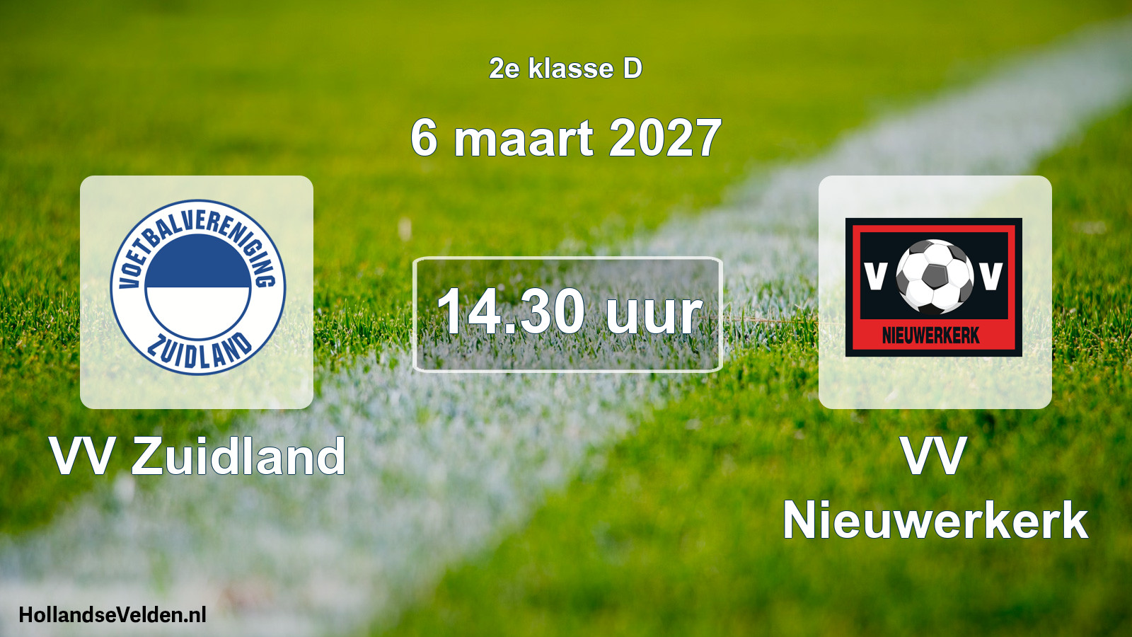 Geplande wedstrijd: VV Zuidland - VV Nieuwerkerk (6 maart 2027)