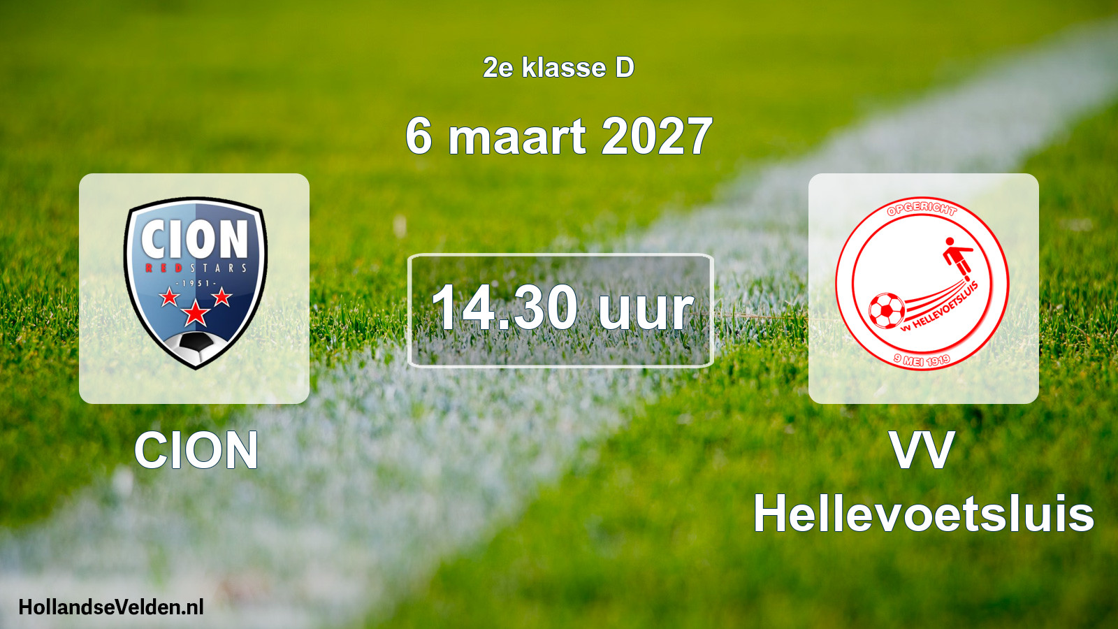 Geplande wedstrijd: CION - VV Hellevoetsluis (6 maart 2027)