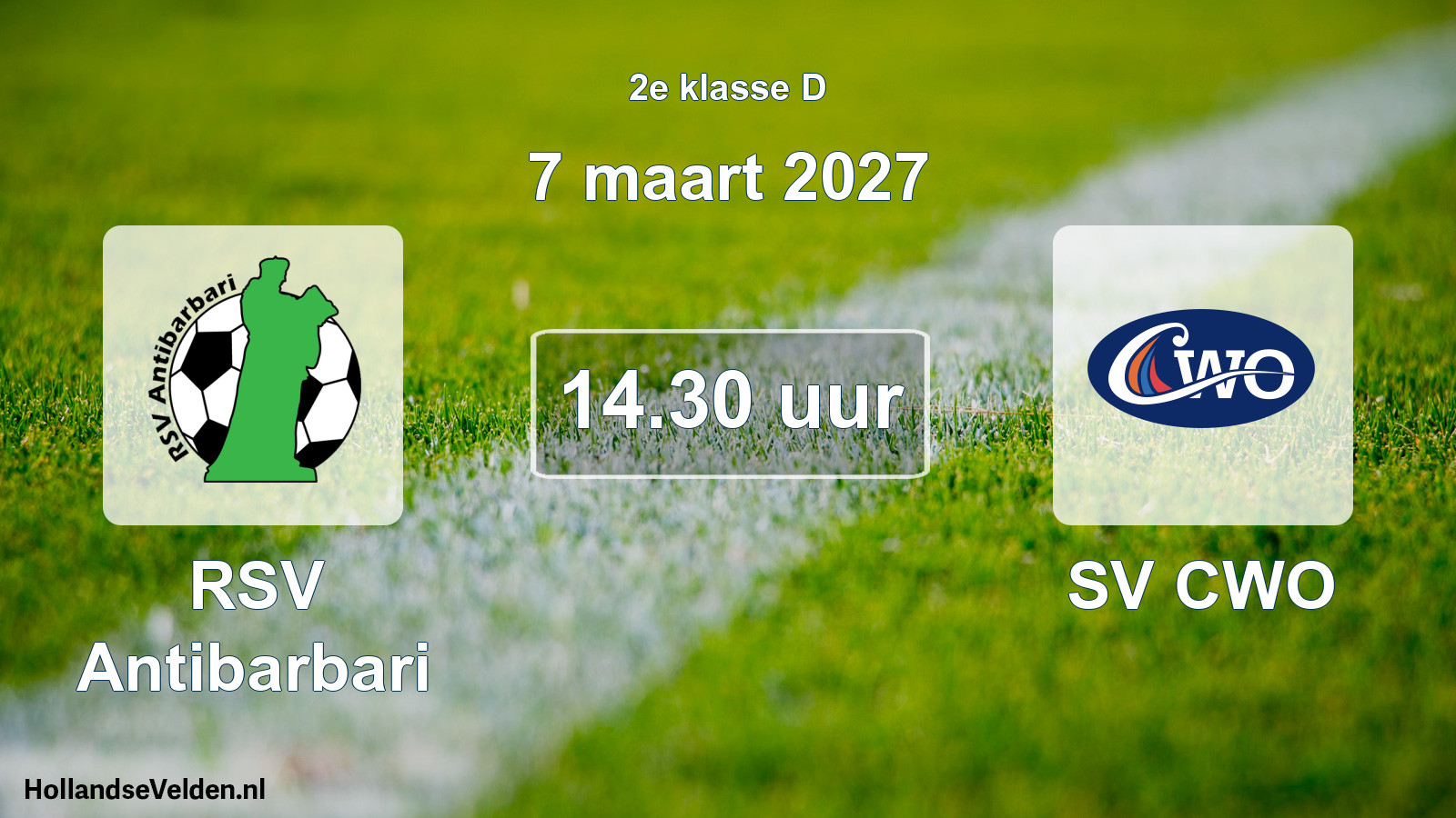 Geplande wedstrijd: RSV Antibarbari - SV CWO (7 maart 2027)