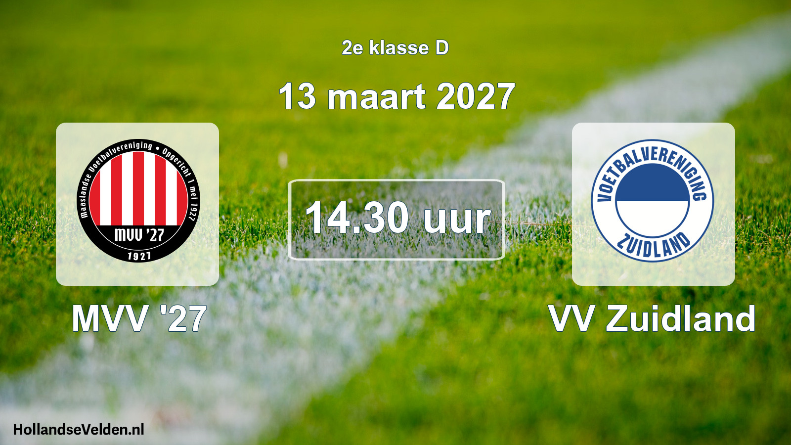 Geplande wedstrijd: MVV '27 - VV Zuidland (13 maart 2027)